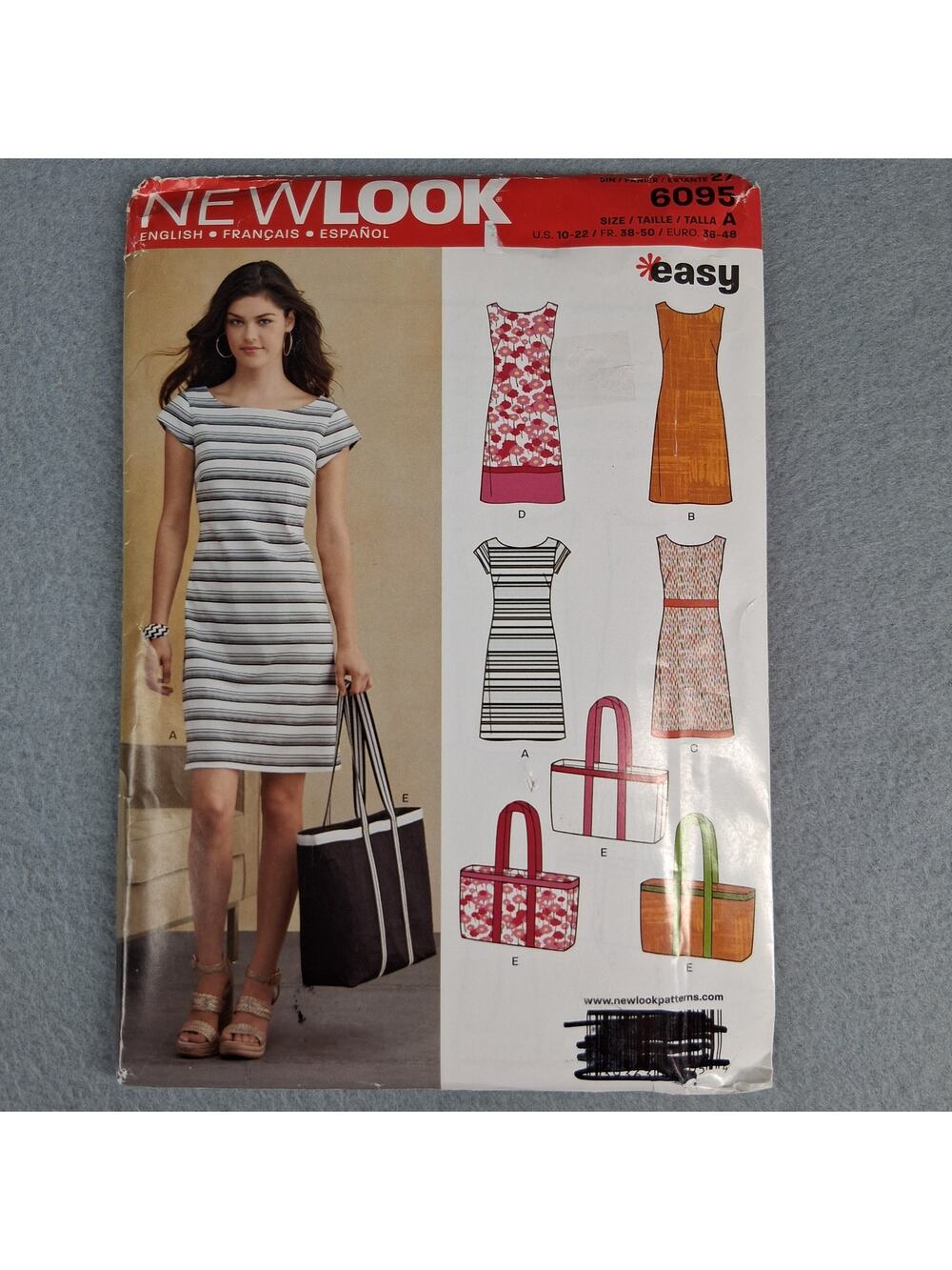 New Look Sewing Pattern 6095 Women's Dress & Bag Size A 10 - 22